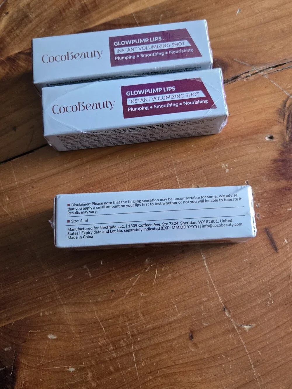NIB x3 CocoBeauty GlowPump Lips Instant Volumizing Shot Clear Glossy Lip Plumper